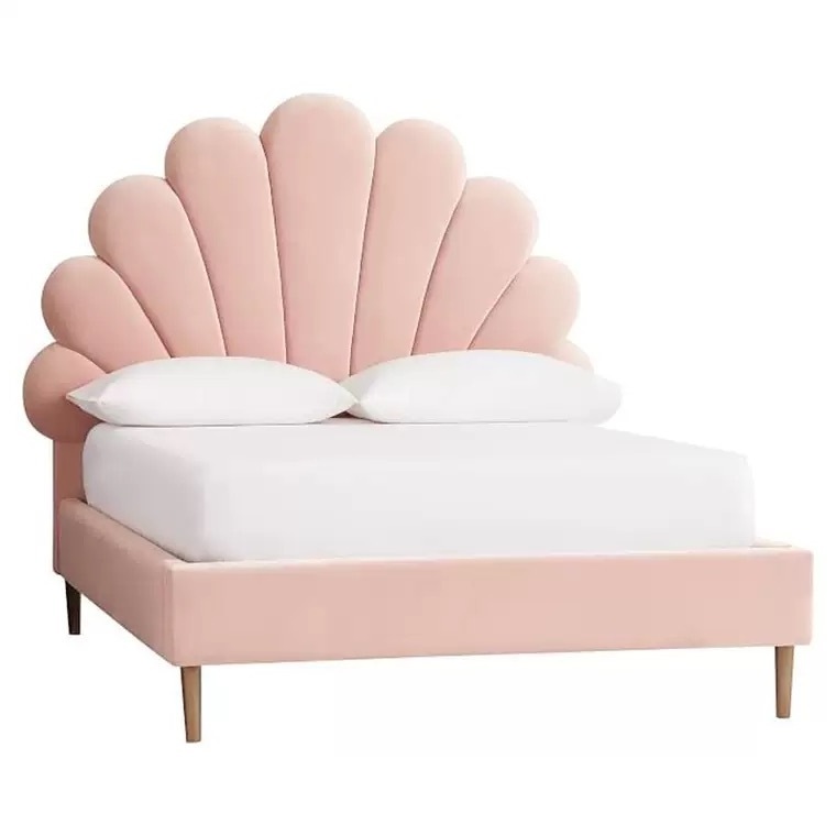 Modern Bedroom Furniture Collection Pink Petal Headboard Pink Princess velvet bed