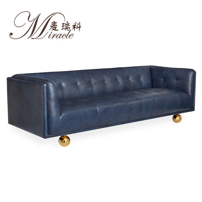 Living room luxury sofa unique design ball shape legs  stainless steel tufted event sofa