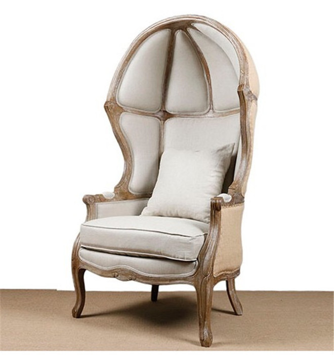 French Provincial Living Room Birdcage Chair/Solid Wooden Linen Leisure Egg Chair  Dome chair