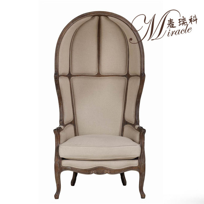 French Provincial Living Room Birdcage Chair/Solid Wooden Linen Leisure Egg Chair  Dome chair