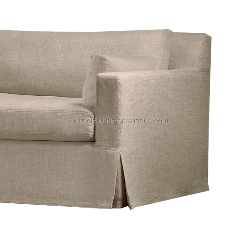 Classic Furniture Chic Ultra Comfortable Twisted Slipcovered sofa Linen Beige Traditional Living Room Sofa