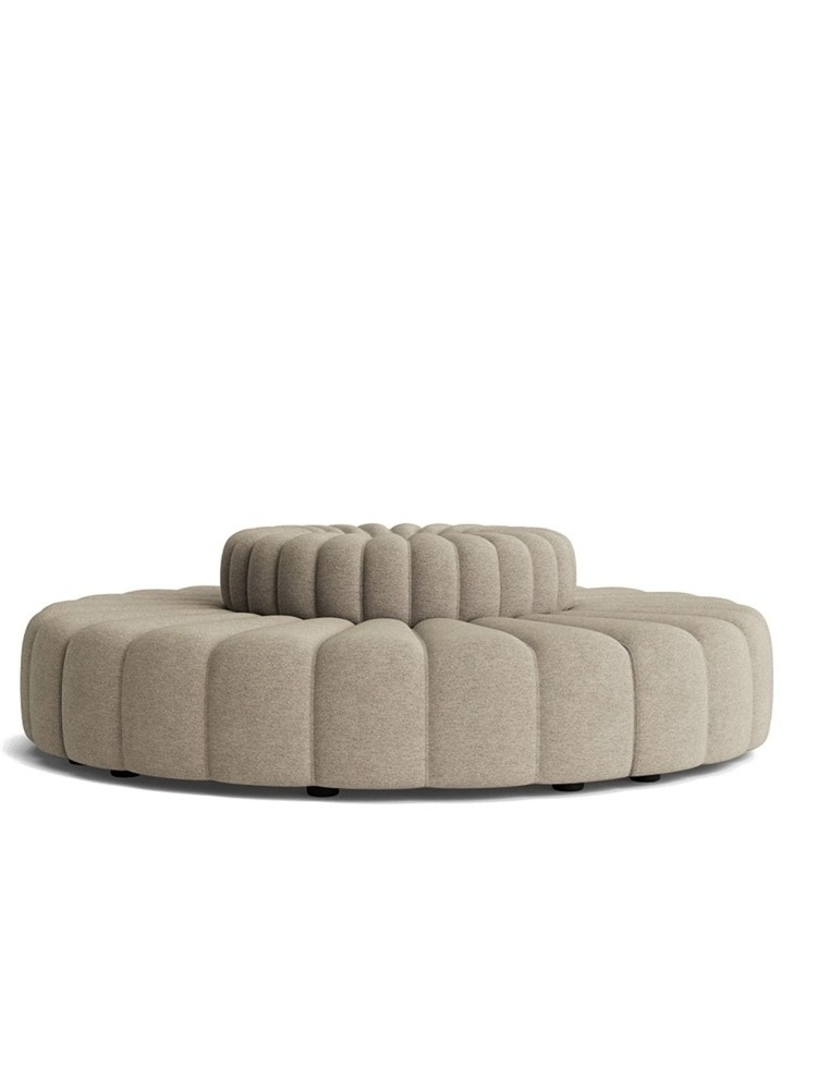 Modern style round circle pumpkin sofa velvet lager round Modular sectional circle sofa hotel sofa