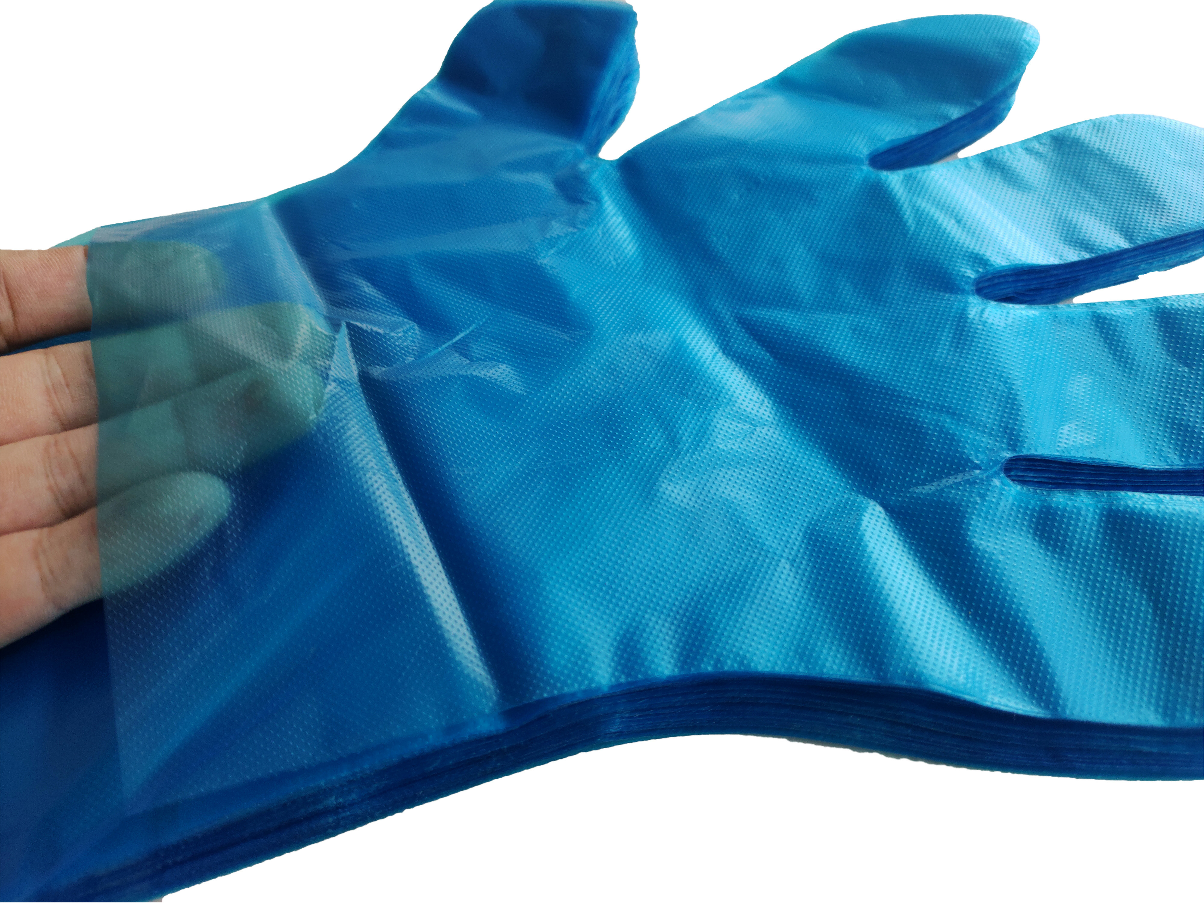 China OEM ECO-Friendly Customized Transparent HDPE Poly Food grade individually packaged folded Disposable Plastic  gloves