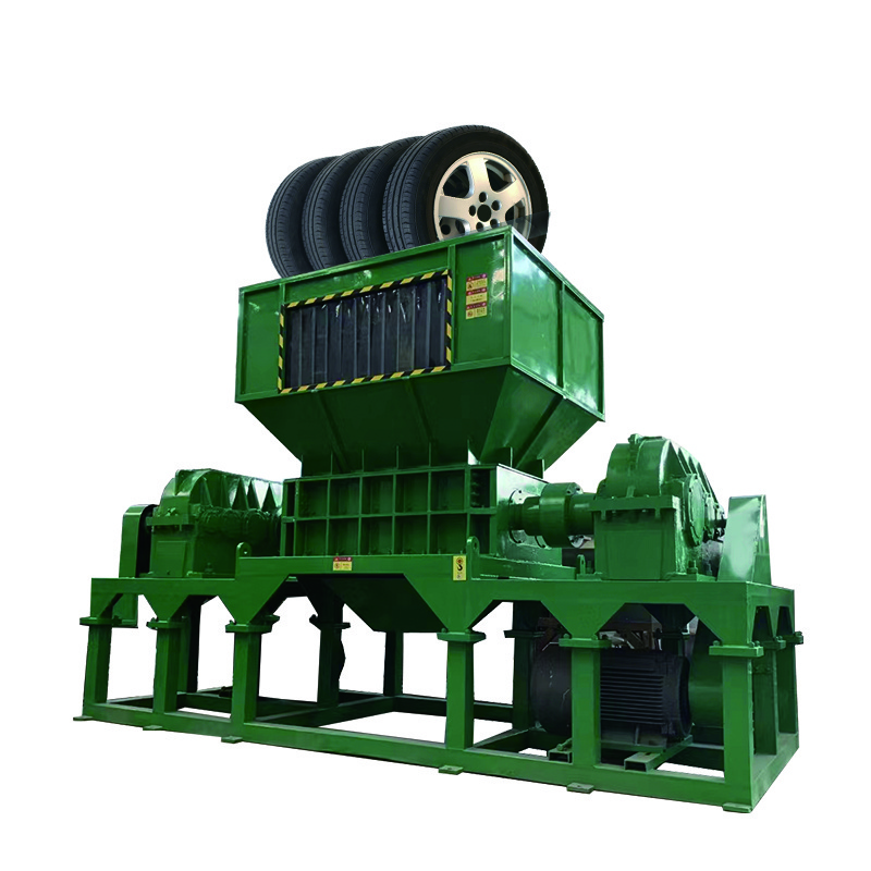 High Efficiency 2 Shaft Plastic Recycling Machinery Tires Scrap Tyre Metal Shredder Machine Chipper Machine