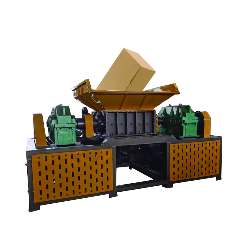 High Efficiency 2 Shaft Plastic Recycling Machinery Tires Scrap Tyre Metal Shredder Machine Chipper Machine