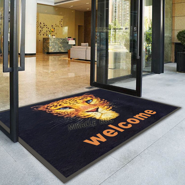 Sublimation Navidad Custom Rubber Mat Custom 3d Printed Logo Floor Mat Designer Doormat Outdoor Carpet