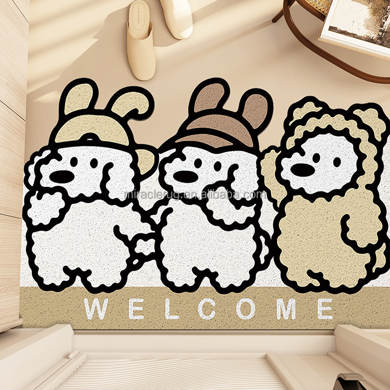 Customized Print Anime Floor Carpet Logo Rug Anti Non Slip Quick Drying Shower Mats PVC Rubber Bathroom Rug Mat