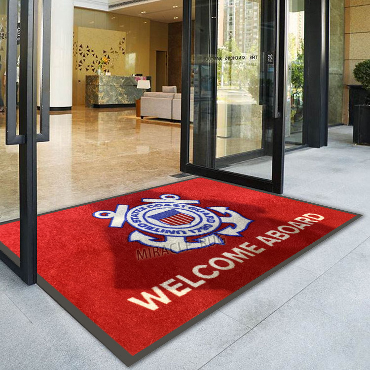 Sublimation Navidad Custom Rubber Mat Custom 3d Printed Logo Floor Mat Designer Doormat Outdoor Carpet