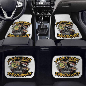 4pcs Set All-Climate Rubber Floor Mats Custom Car Rug Sublimation Decorative Logo Print Door Mat