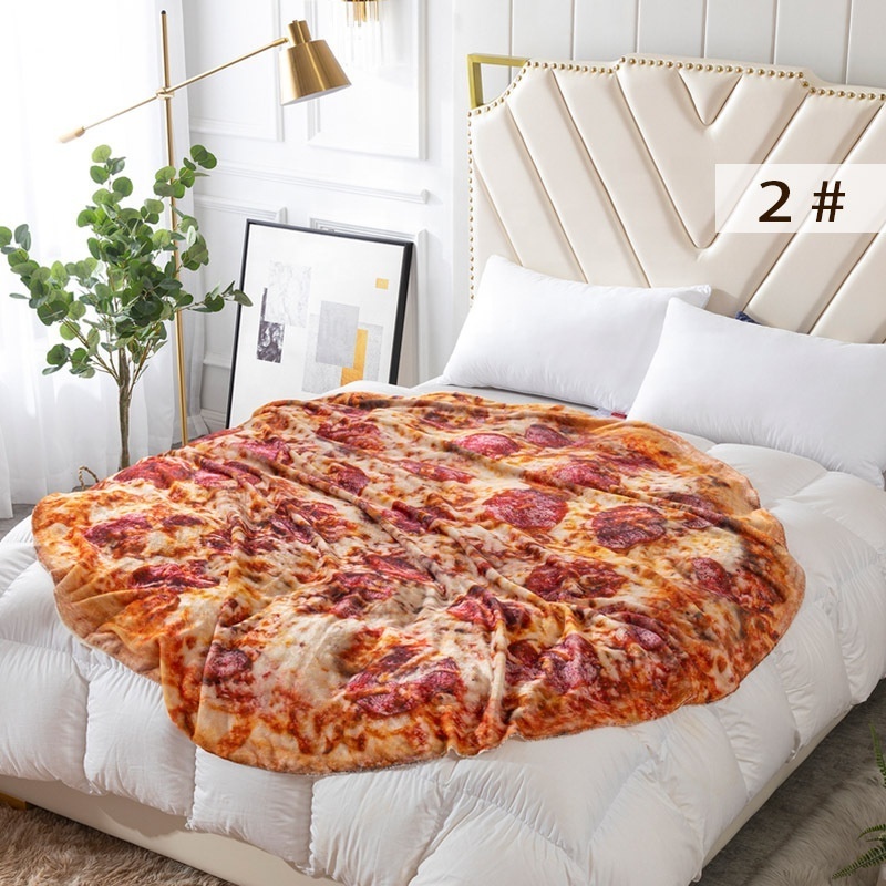 Custom Round Giant Flour Throw Fleece Adult Double Sided Taco Tortilla Pizza Solid Wholesale Sofa Bed Flannle Blanket