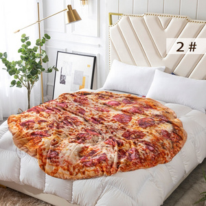 Custom Round Giant Flour Throw Fleece Adult Double Sided Taco Tortilla Pizza Solid Wholesale Sofa Bed Flannle Blanket