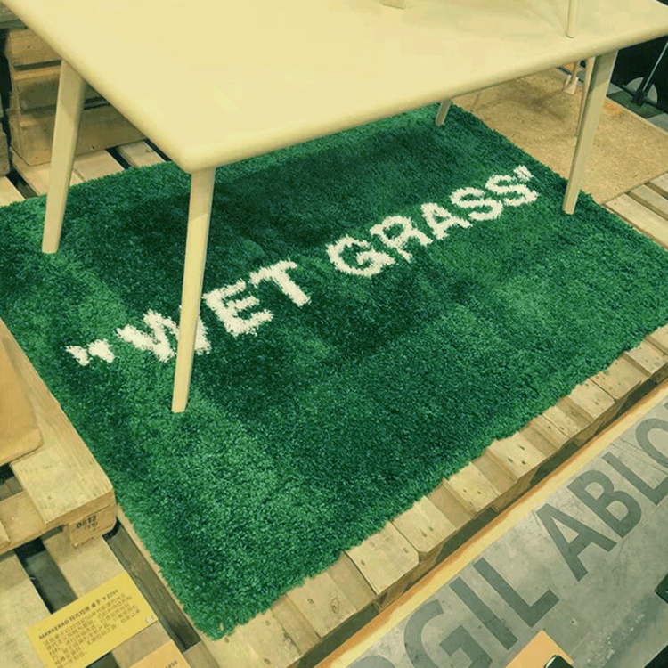 Fine Quality Handmade Grass Pattern Modern Runner Hallway Rug Aesthetic Custom Centre Area Carpet Rug Gift For First Apartment