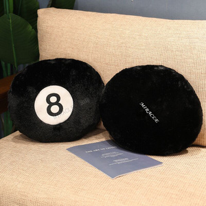 Black WHITE Funny Design CUSTOM Round Shaped FLOOR Pool Pillow Cushion Covers Plush Sofa Pillow Throw Die Cut Cushion