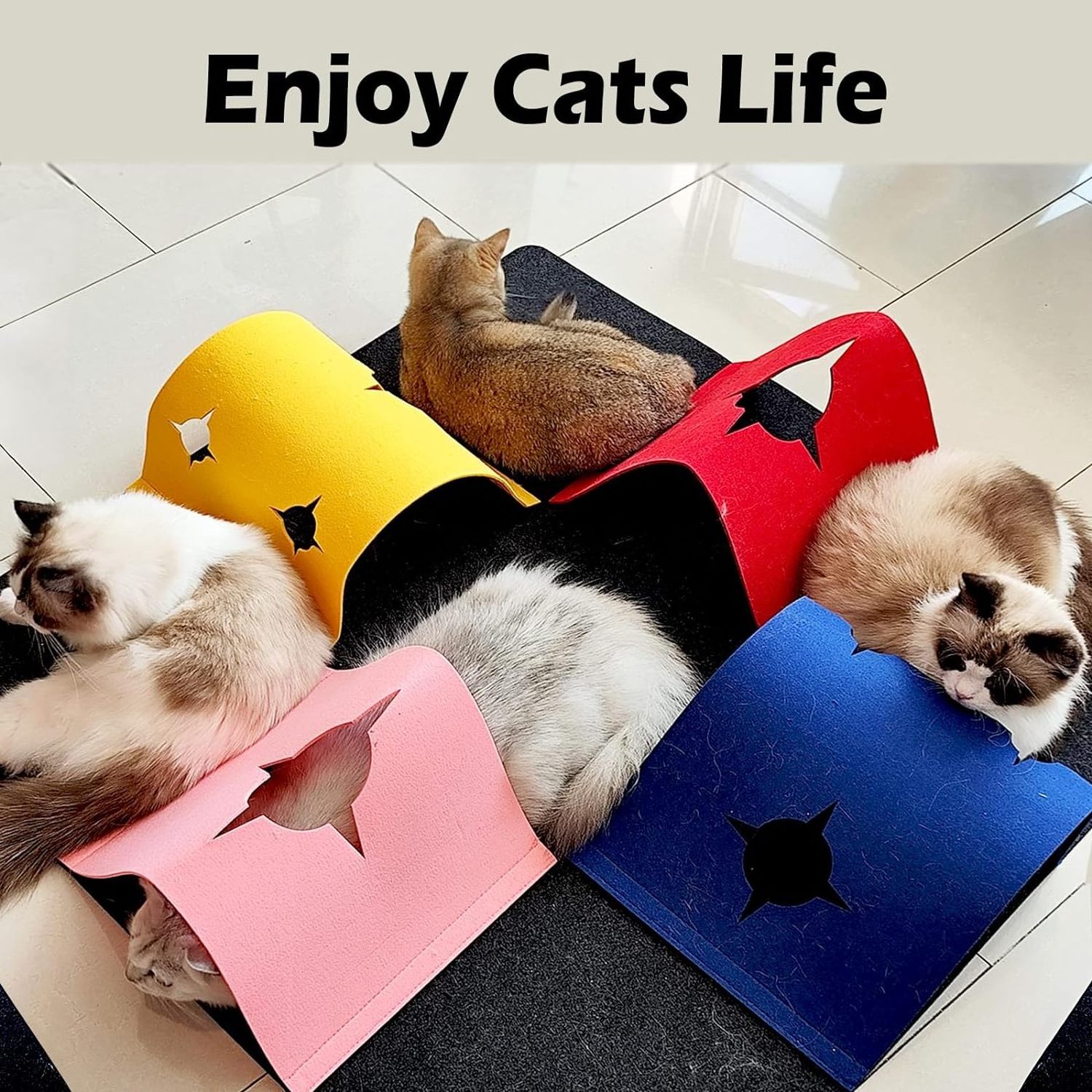 Felt Cat Tunnel Felt Cat Tube Foldable Kitten Mat Toy Mini Cat House Indoor Hanging Interactive Pet Toy