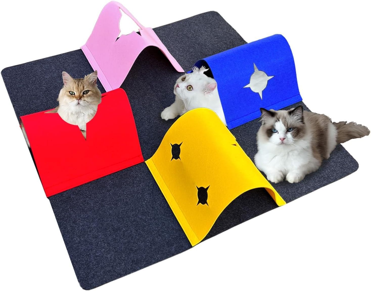 Felt Cat Tunnel Felt Cat Tube Foldable Kitten Mat Toy Mini Cat House Indoor Hanging Interactive Pet Toy