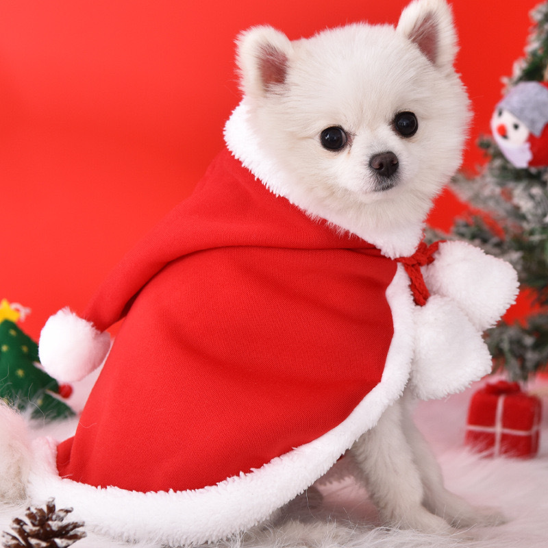 Santa Claus Christmas Pet Clothes Dress Set Cotton Clothing for Pet Dog Cat Small Medium Large Dog Santa Hat and Scarf