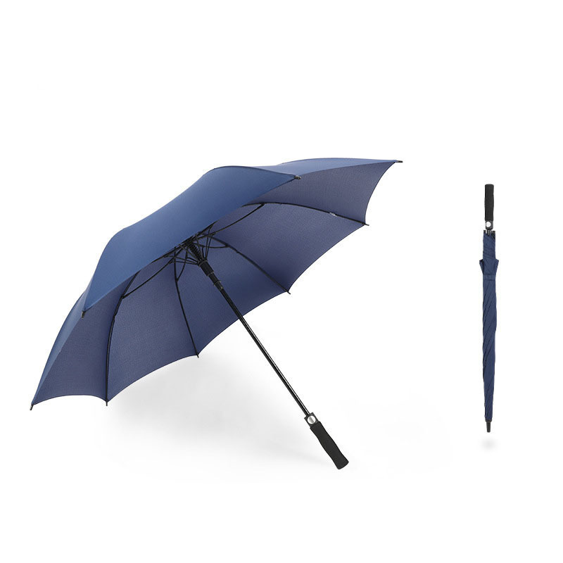 Long handle umbrella large double golf umbrella black rubber umbrella