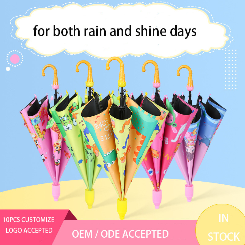 Children's Umbrella for Sun and Rain Manual Fiberglass Folding Mini Umbrella Windproof Lightweight and Packable for Travel