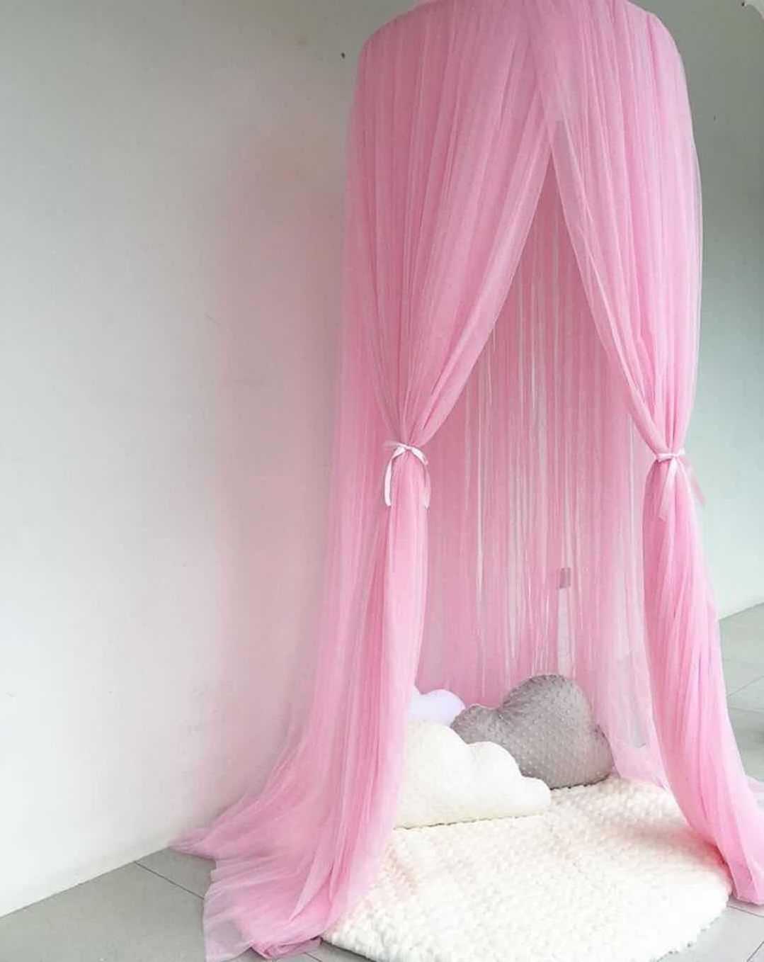 Wholesale Size Custom 10 layers Hanging Kids Bed cover Home Decor Baby Girls Pink Bedding Dome Bed Canopy Polyester Mosquito Net