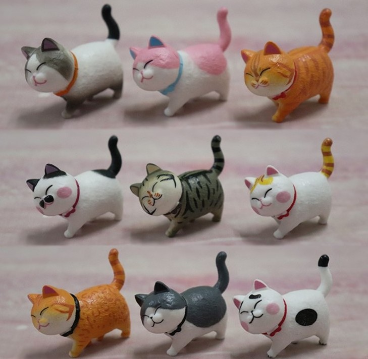 Cute Kitty Car Decoration Capsule Toy Doll Car Center Console Toy Cat Hand-made Blind Box Car Accessories