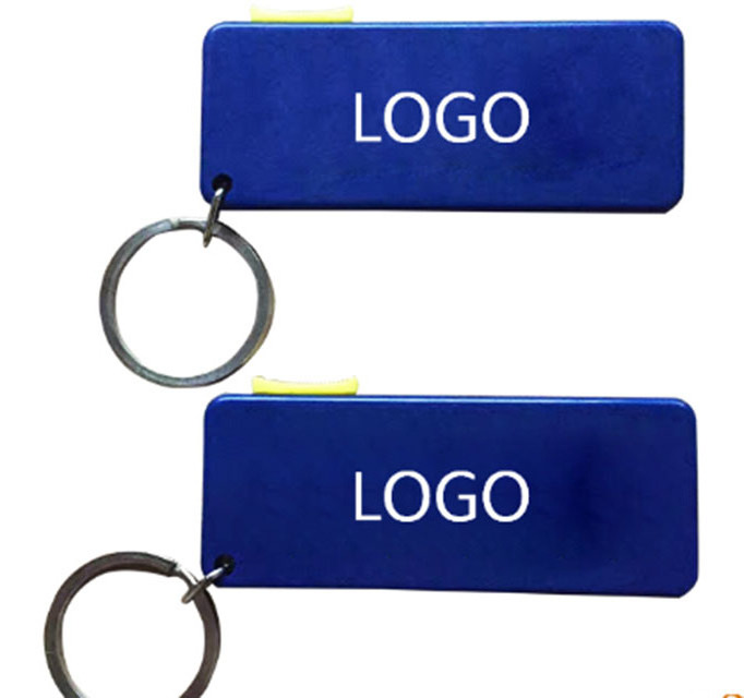 Logo imprinting car tire tread depth gauge with keychain for promotion