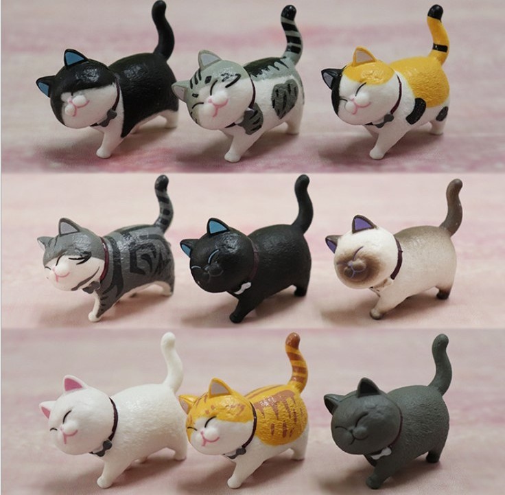 Cute Kitty Car Decoration Capsule Toy Doll Car Center Console Toy Cat Hand-made Blind Box Car Accessories