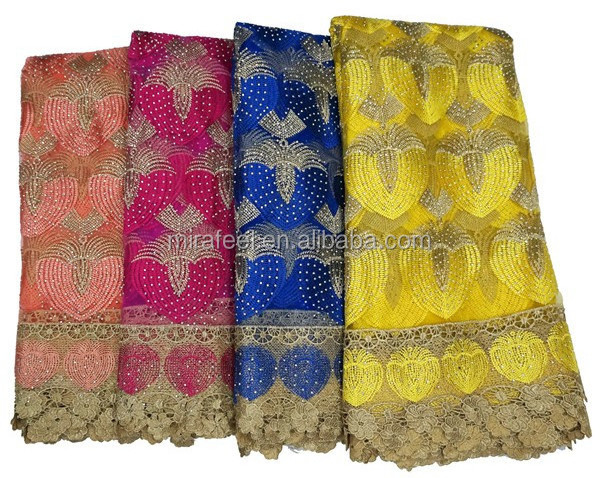 nigerian Multicolour Adire 3 Yards with Dry lace 2 Yards- African fabric lace soft tuoching