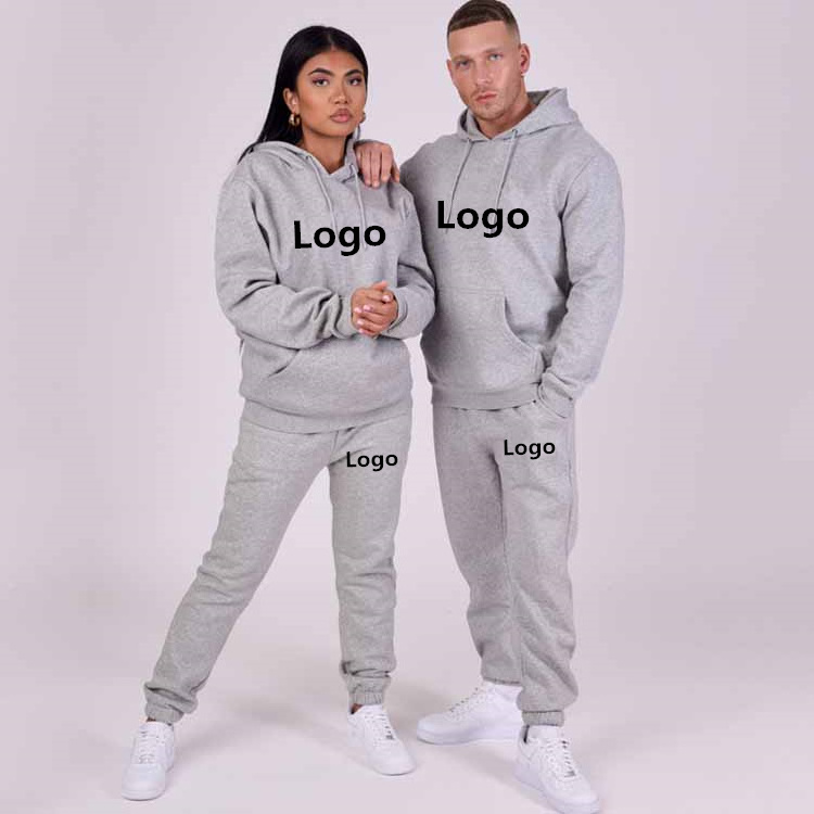 Custom 100% Cotton Fleece Jogging Track Sweat Suit Unisex Men Women Jogger Sweatsuit Tracksuit Sweatpants Hoodie Set With Logo