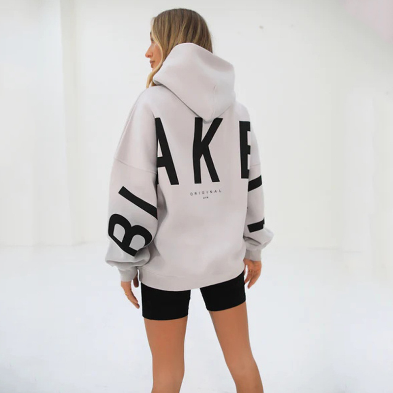 Custom Logo Women High Quality Cotton Print Oversized Pullover Hoodie Thick Heavy Weight Oversized Jumper