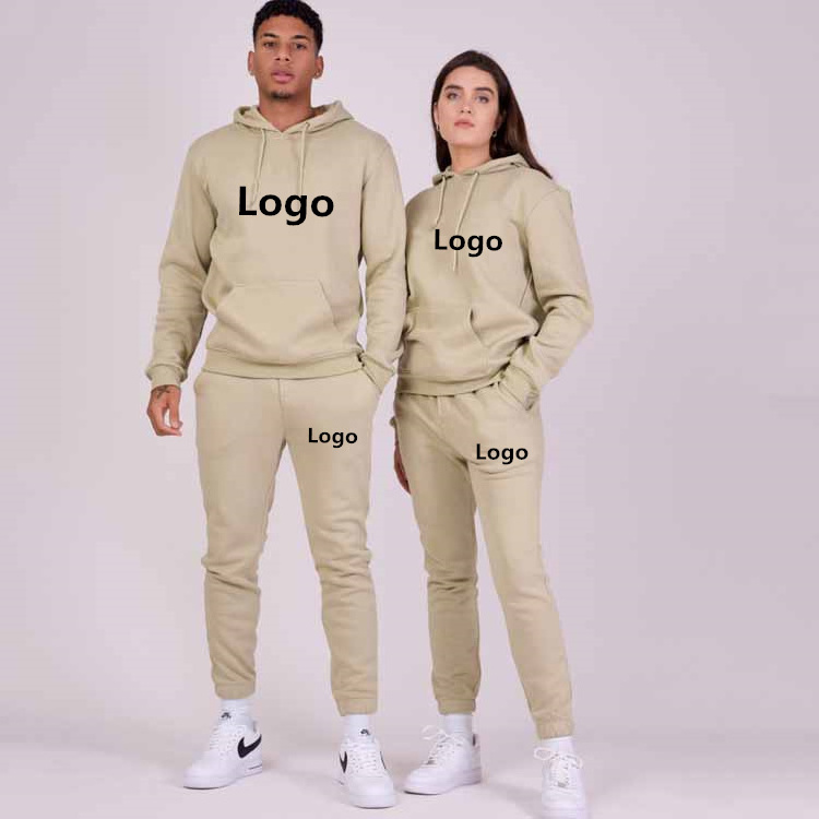 Custom Logo Women Men Track Suit Set High Quality Cotton Unisex Couple Sweatsuit Tracksuit Jogging Suit Set