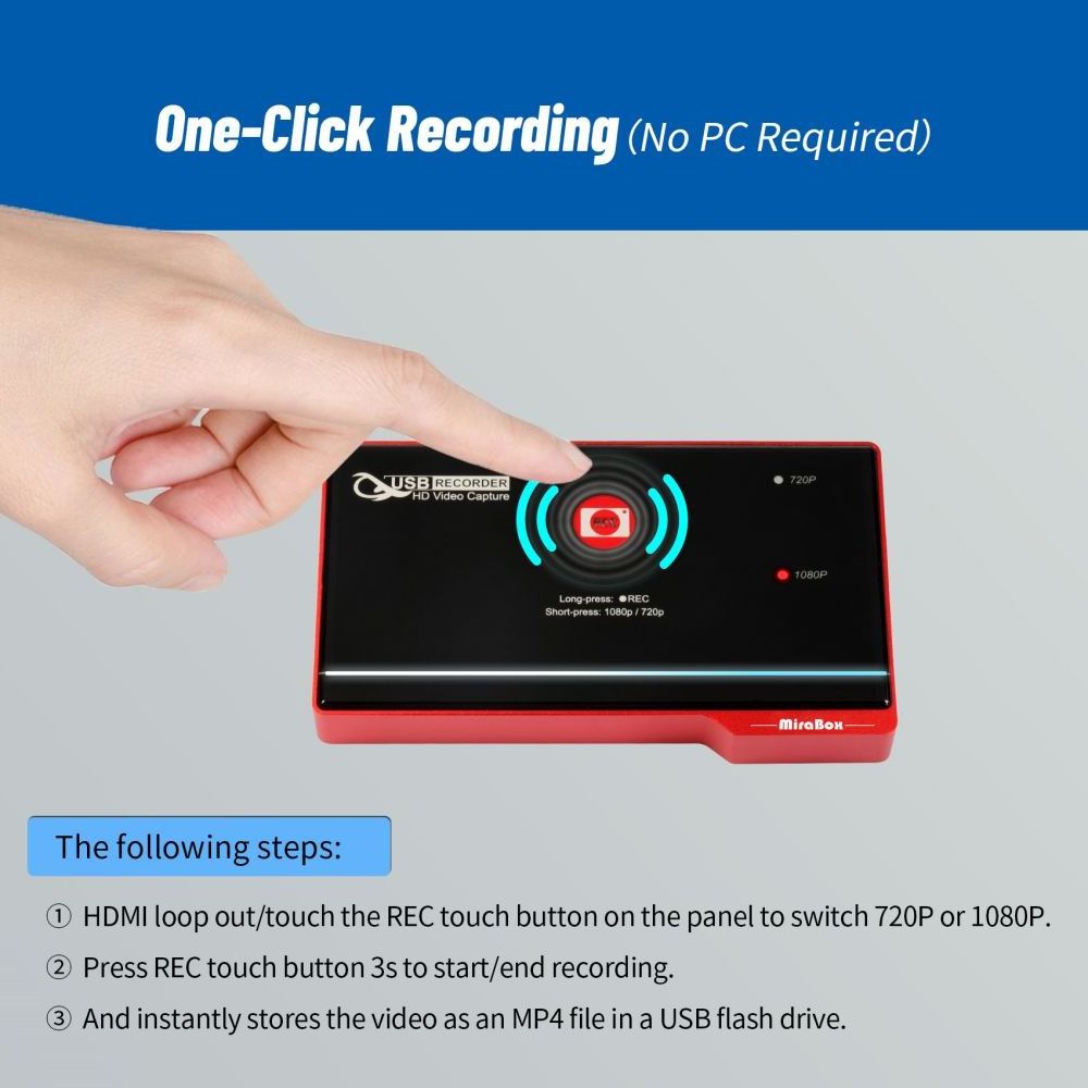 HD AV Recorder Recording Box Video Capture Card for YouTube Netflix