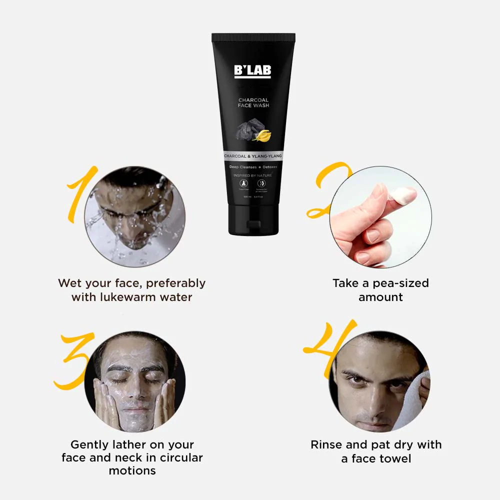 Deep Cleanse Gentle Face Cleanser Foaming Face Exfoliator Whitening Charcoal Face Wash For Men