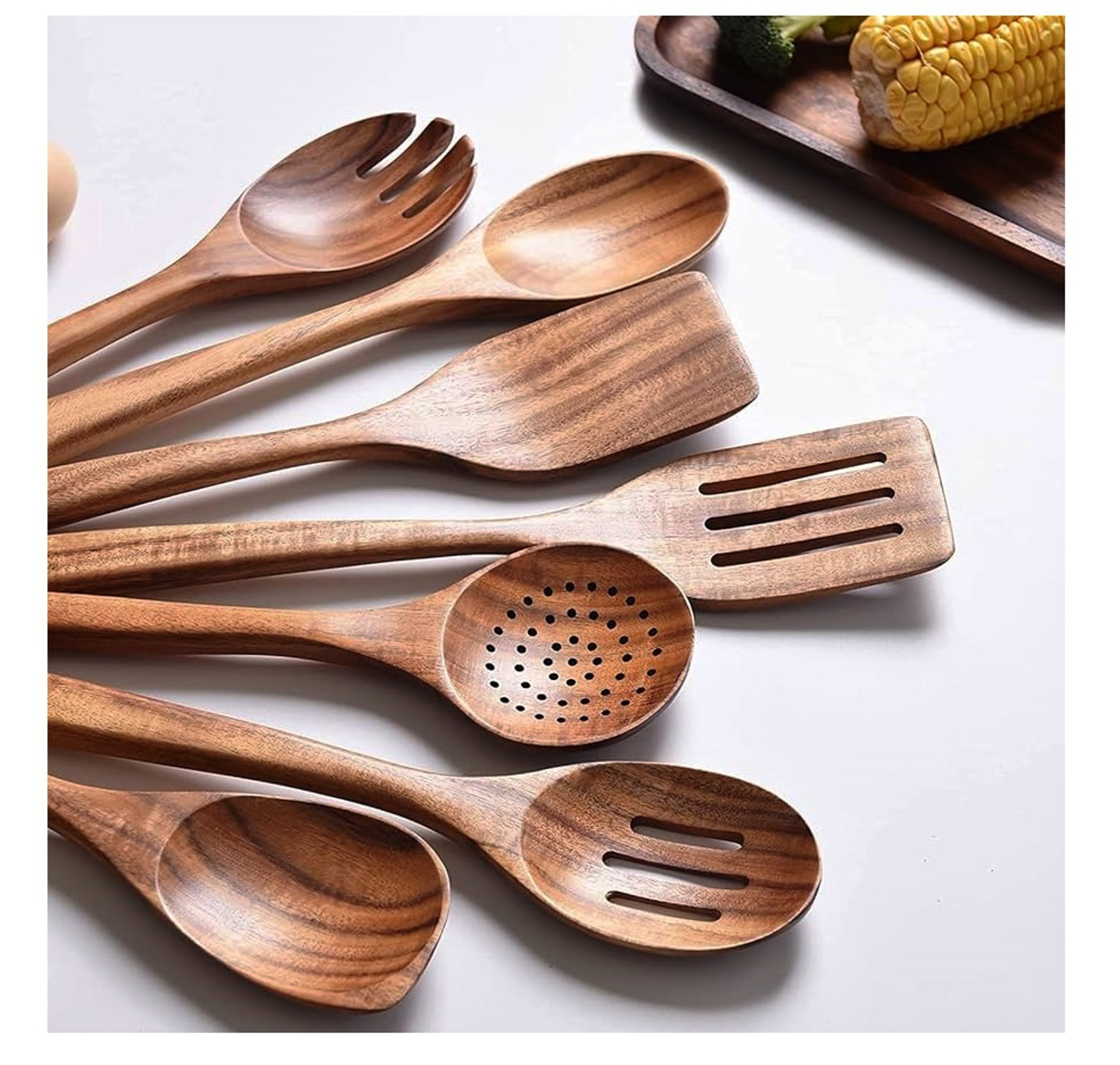 Wholesale resin handle cutlery Essentials Natural Acacia Mango  wood Kitchen Tools Set Made In India