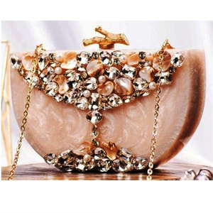 Resin clutches Acrylic bag women sling bag bridal handbags Day Gift Acrylic Epoxy Resin Metal Clutch Bag