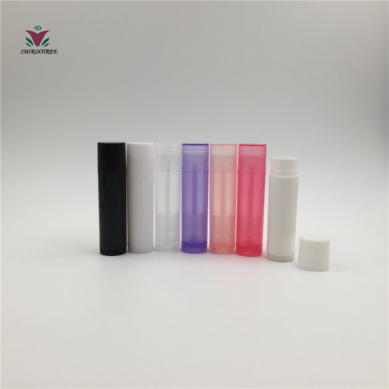 Empty Lip Balm Packaging Tube Custom Chapstick Tube for Craft Lipstick Container 5g 5ml Clear Black White Cosmetic Plastic