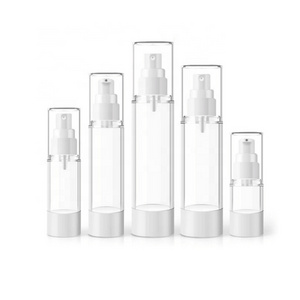 Airless Lotion Serum Pump Bottle Cosmetic Packaging PUMP Sprayer 15ml 30ml 50ml 80ml 100ml 120ml Cosmetic Clear White Black Gold