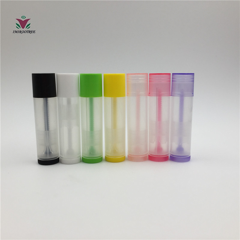 Empty Lip Balm Packaging Tube Custom Chapstick Tube for Craft Lipstick Container 5g 5ml Clear Black White Cosmetic Plastic