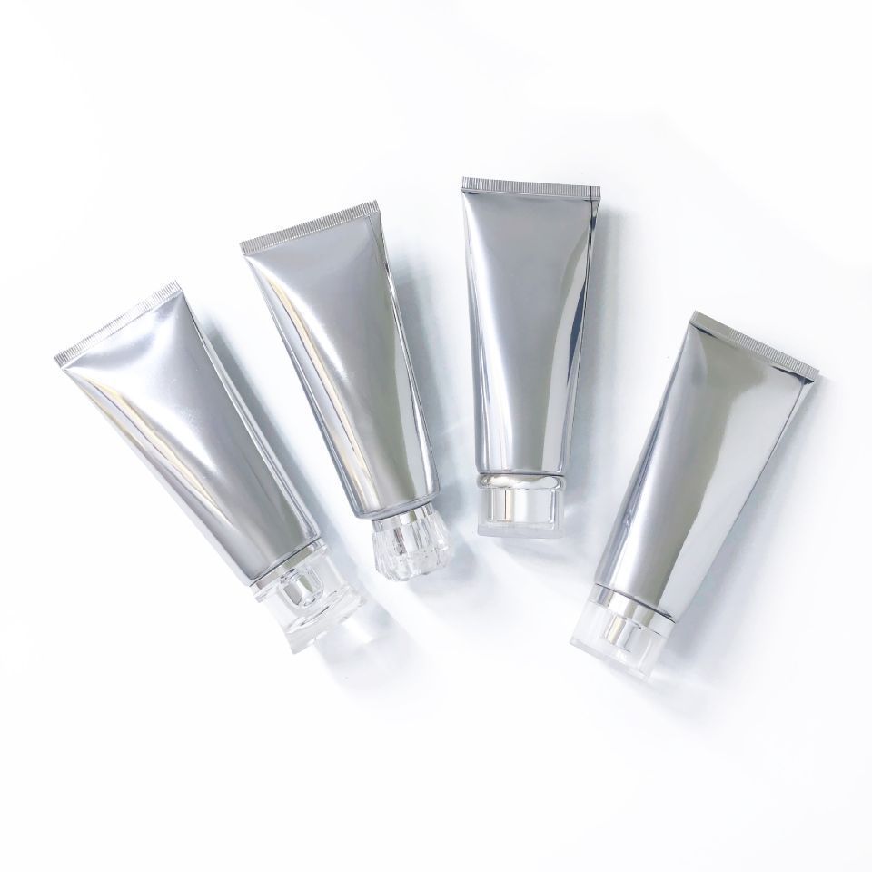 100ml 100g Gold Silver Aluminum Plastic Squeeze Tube with Different Lids for Hand Face Cream Lotion