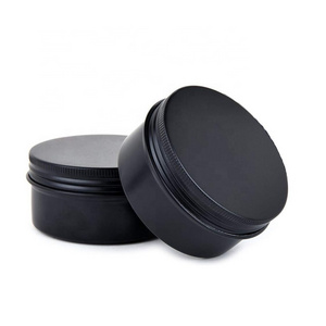 10ml 15ml 30ml 1oz 50ml 60ml 100ml 2oz  Screw Top Round Cosmetic Tin Can Matte Black Aluminum Jar For Lip Beard Balm