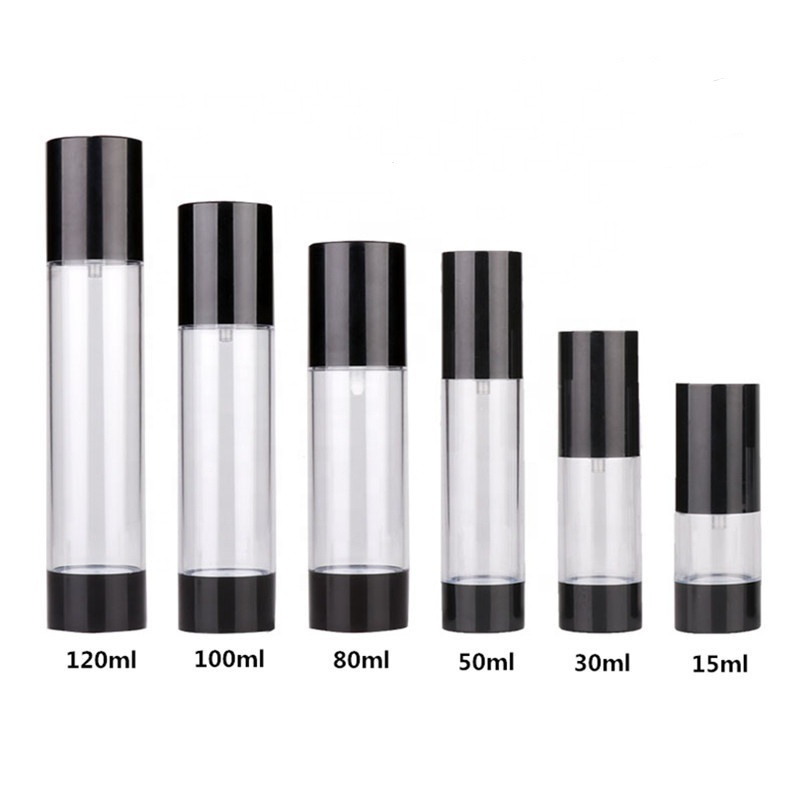 Airless Lotion Serum Pump Bottle Cosmetic Packaging PUMP Sprayer 15ml 30ml 50ml 80ml 100ml 120ml Cosmetic Clear White Black Gold