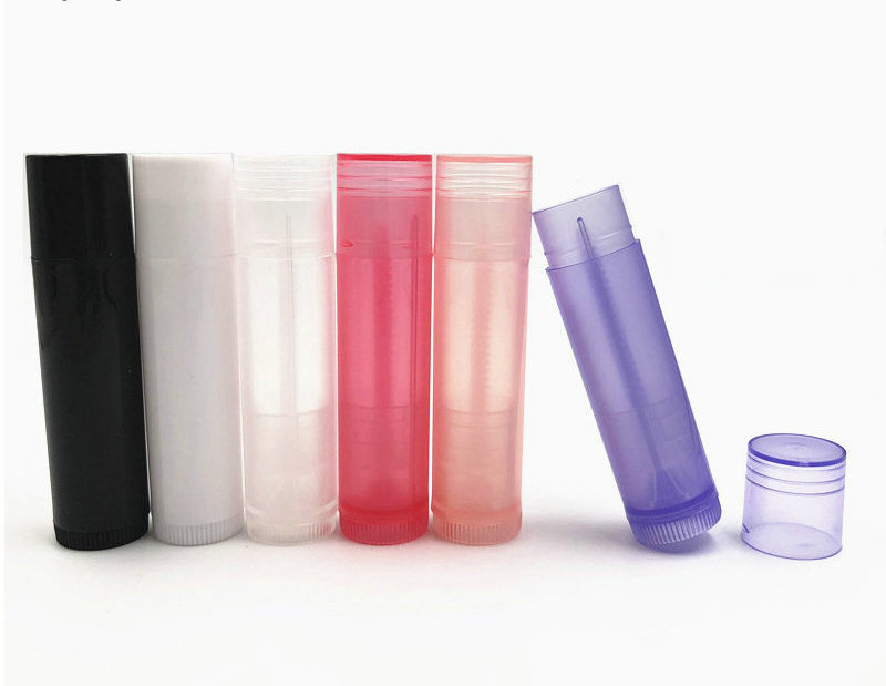 wholesale cosmetic packaging empty lip balm stick / lipstick tube, colorful plastic lip balm containers