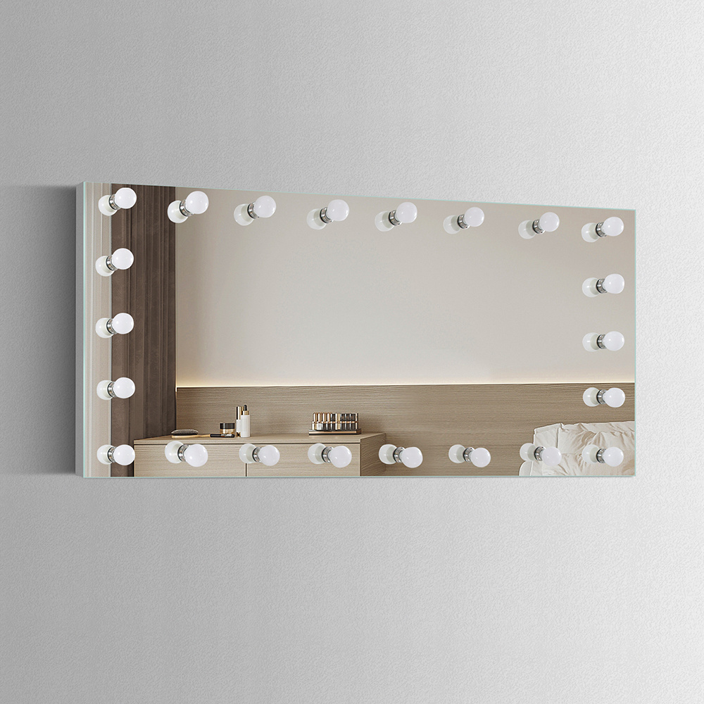 Frameless Hollywood Lighted Makeup Large Vanity Floor Mirror Full Length Mirror with 22 LED Bulbs