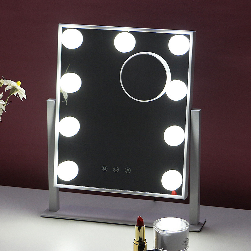 9 LED Bulbs Hot sale hollywood style mirror light vanity Makeup Cosmetic Mirrors