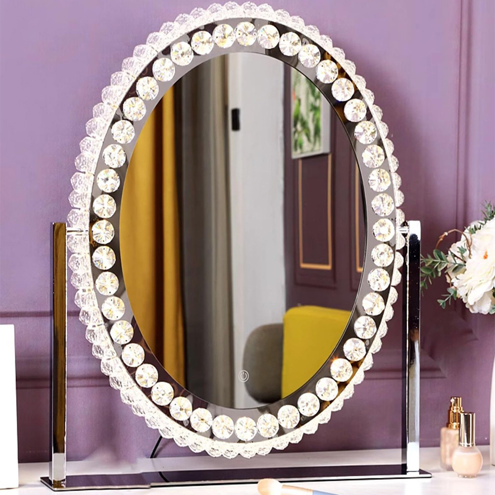 Hot Selling Touchscreen Led Lights Cosmetic Makeup Mirror Table Hollywood Vanity Mirror with Light Bulbs