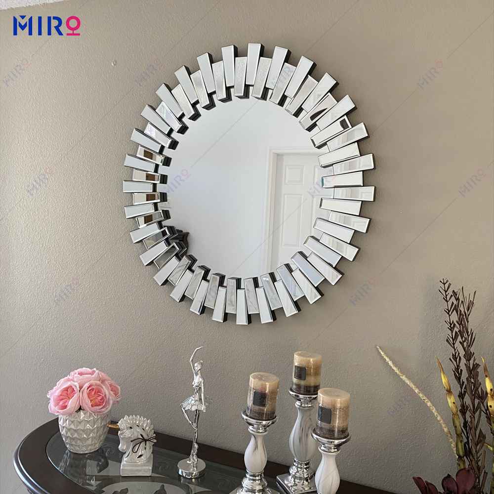 MIRO Customized room art glass mirror wall square beveled mirror tile decorative