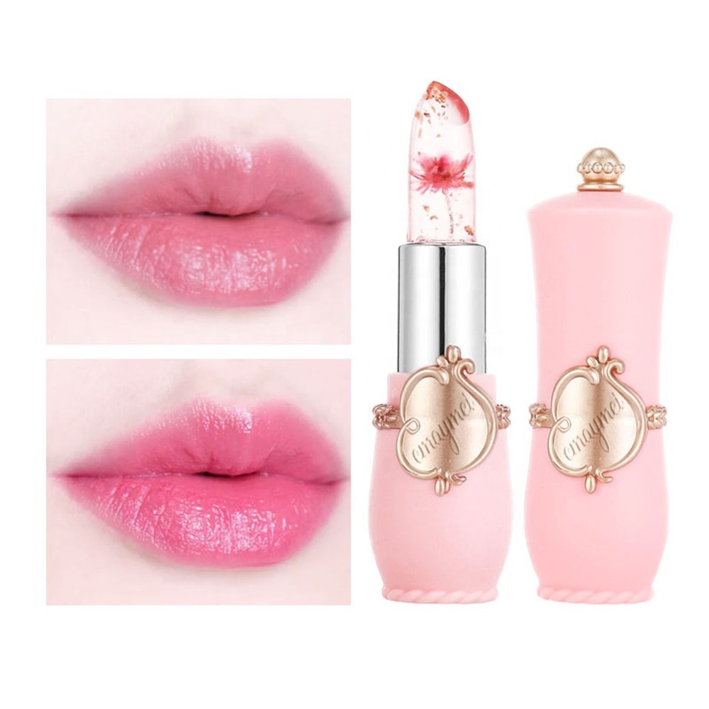 Emaymei Clear Lipstick with fruit flavored color changed lipstick transparent temperature change to pink lip balm