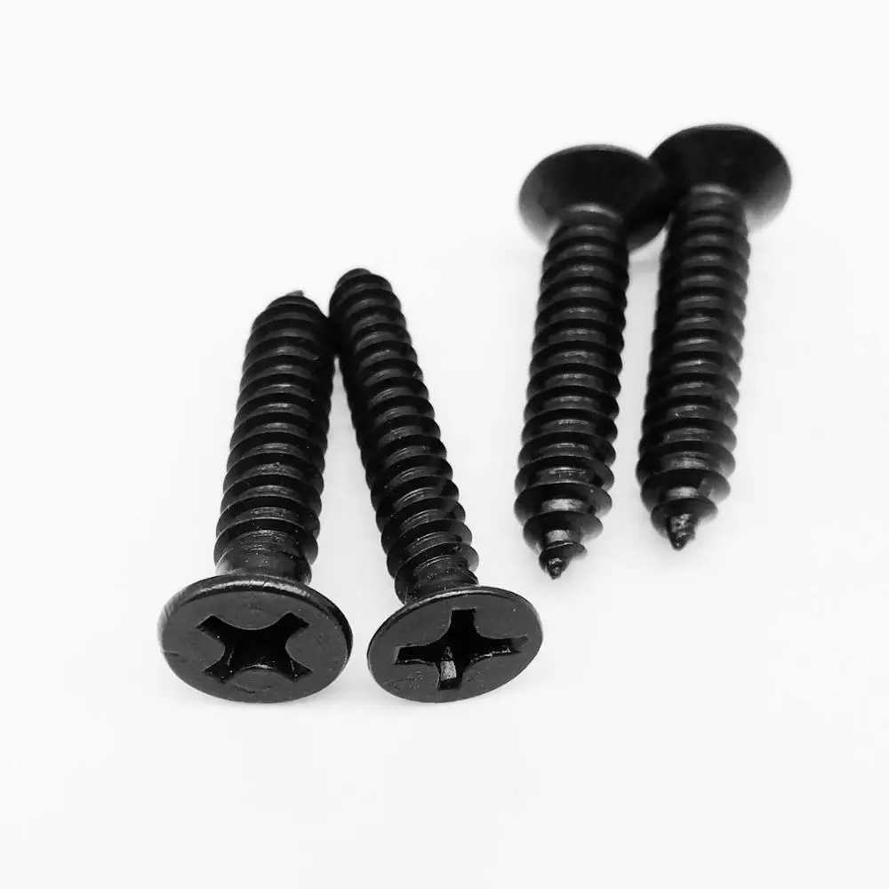 10/100 M1.7 M2 M2.5 M3 M3.5 M4 Mini Small Black 304 Stainless Steel Cross Phillips Flat Countersunk Head Self Tapping Wood Screw