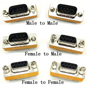 DB9 F/M Null Modem Mini Type Low Profile Mini Null Modem DB9 Female Male plug Adapter Gender Changer cross new