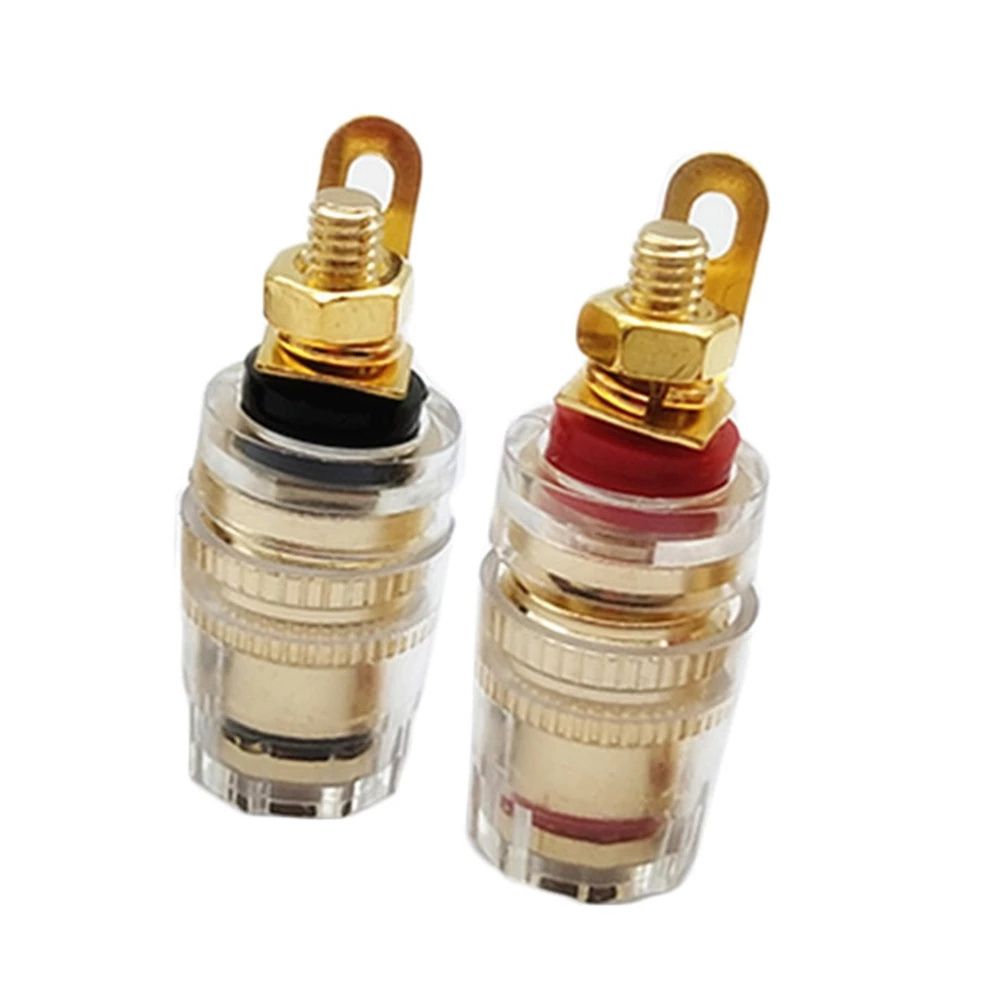 4mm Banana Socket Gold Plated Binding Post Nut Banana Plug Jack Connector Clear Speaker Jack Adapter Audio Socket Terminal