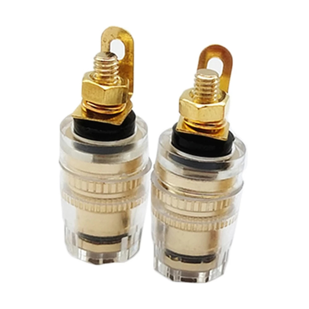 4mm Banana Socket Gold Plated Binding Post Nut Banana Plug Jack Connector Clear Speaker Jack Adapter Audio Socket Terminal